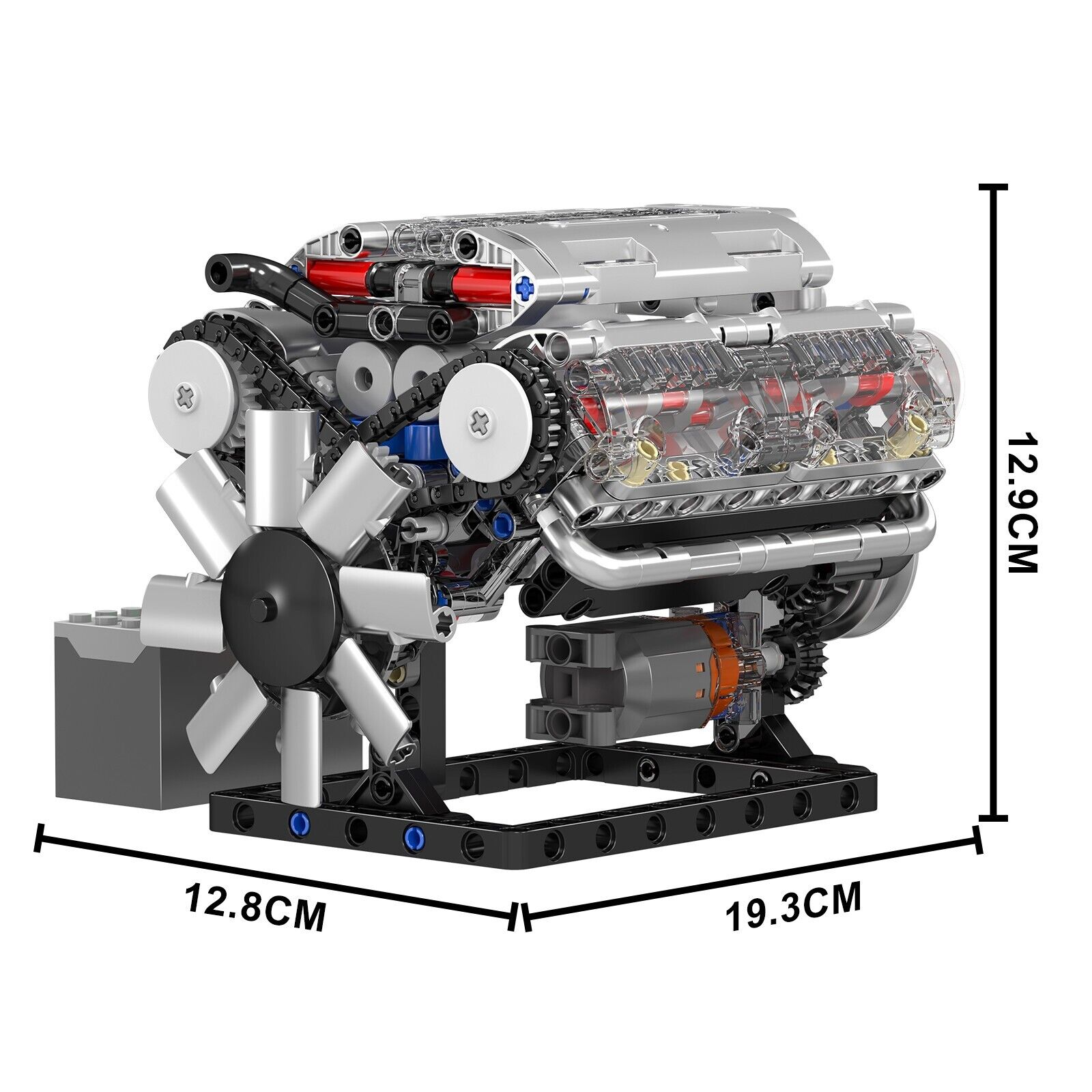 new Mould King 10088 V-Type 8-Cylinder Engine Vehicle Motor Building Block Toy MOC MOULD KING - KOEEK