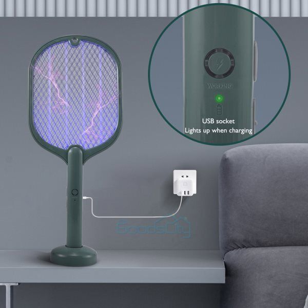 nye Raqueta Electrica Para Matar Moscas Y Mosquitos Matamoscas Con Luz LED Indicador