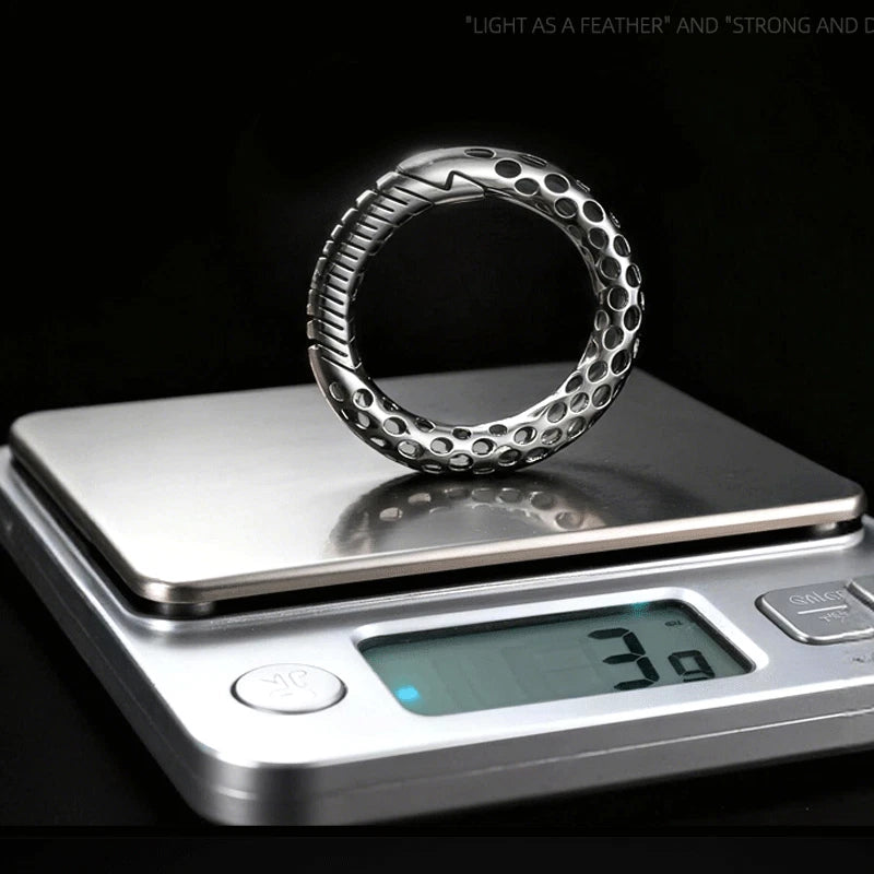 TC4 CNC Hollow-out Design Keychain Carabiner Ring Belt Waist Hanging Buckle EDC 07FC0E-D4 - KOEEK