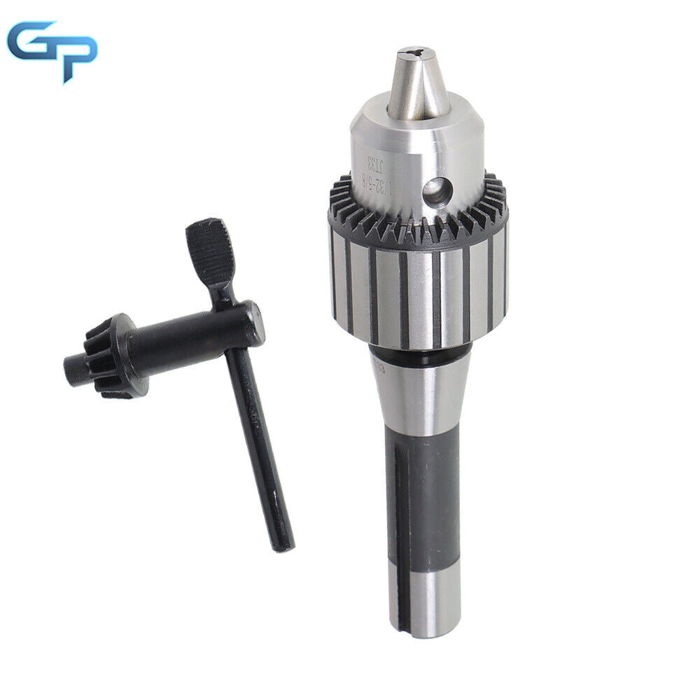 1/8"- Heavy Duty Keyed Drill Chuck with R8 Shank & Key in Prime Quality US