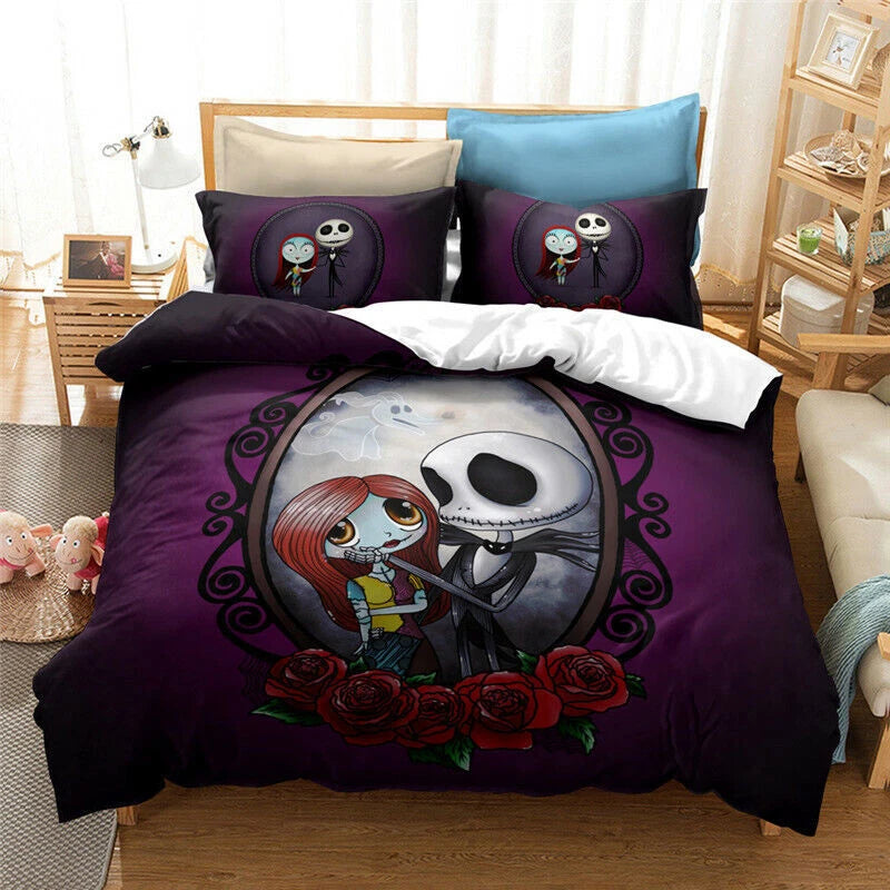 US Size The Nightmare Before Christmas 3PCS Bedding Set Duvet Cover Pillowcases 07FC0E-D4 - KOEEK
