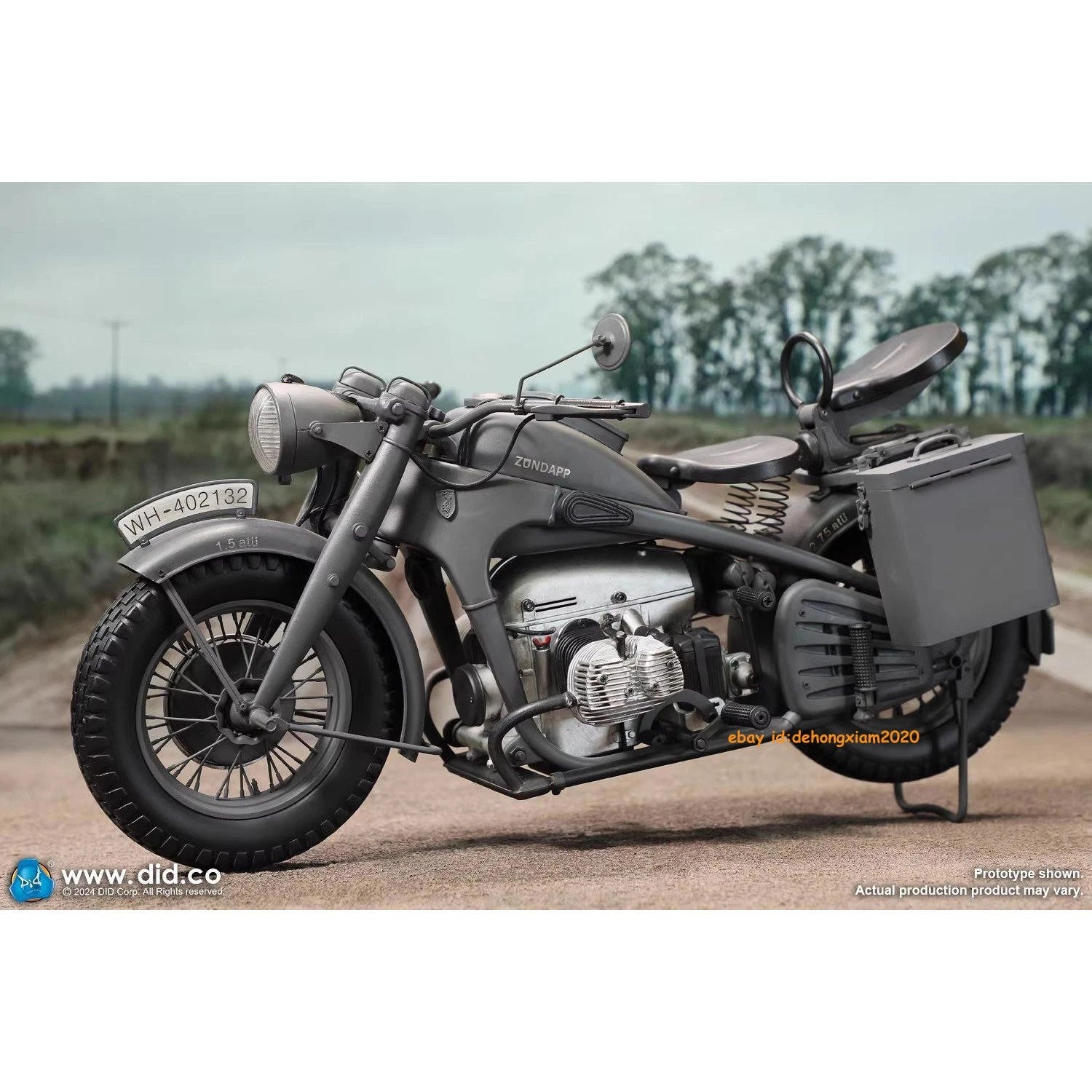 DID E60075G 1/6 Motor Tricycle Motorcycle Model KS750 Gray Color Figure Toys DID - KOEEK