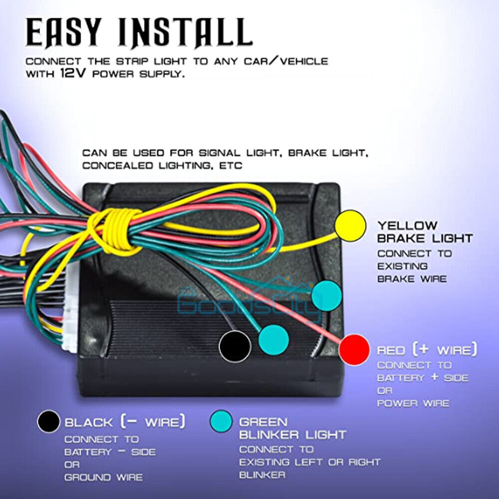 ny 22 tommer 48-LED RGB LED Knight Rider Scanner Belysning Bil Interiør Udvendig indretning