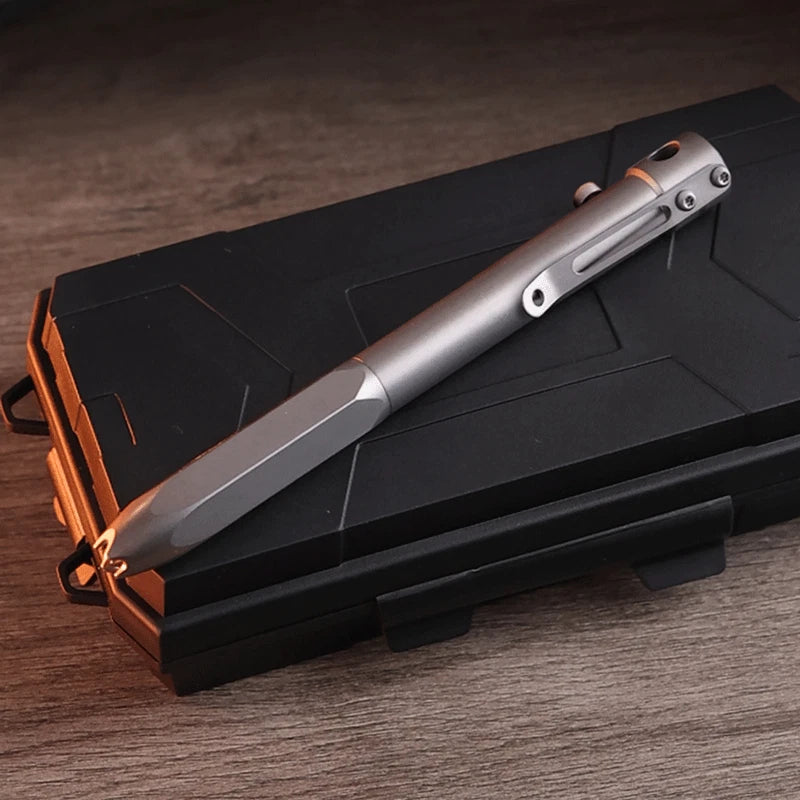 EDC Titanium Practical Ballpoint Pen Working Signature Pocket Pen with 5 Refills 07FC0E-D4 - KOEEK