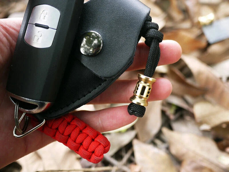 2pcs EDC Brass Knife Lanyard Bead Torch Flashlight Parachute Paracord Cord Tool 07FC0E-D4 - KOEEK