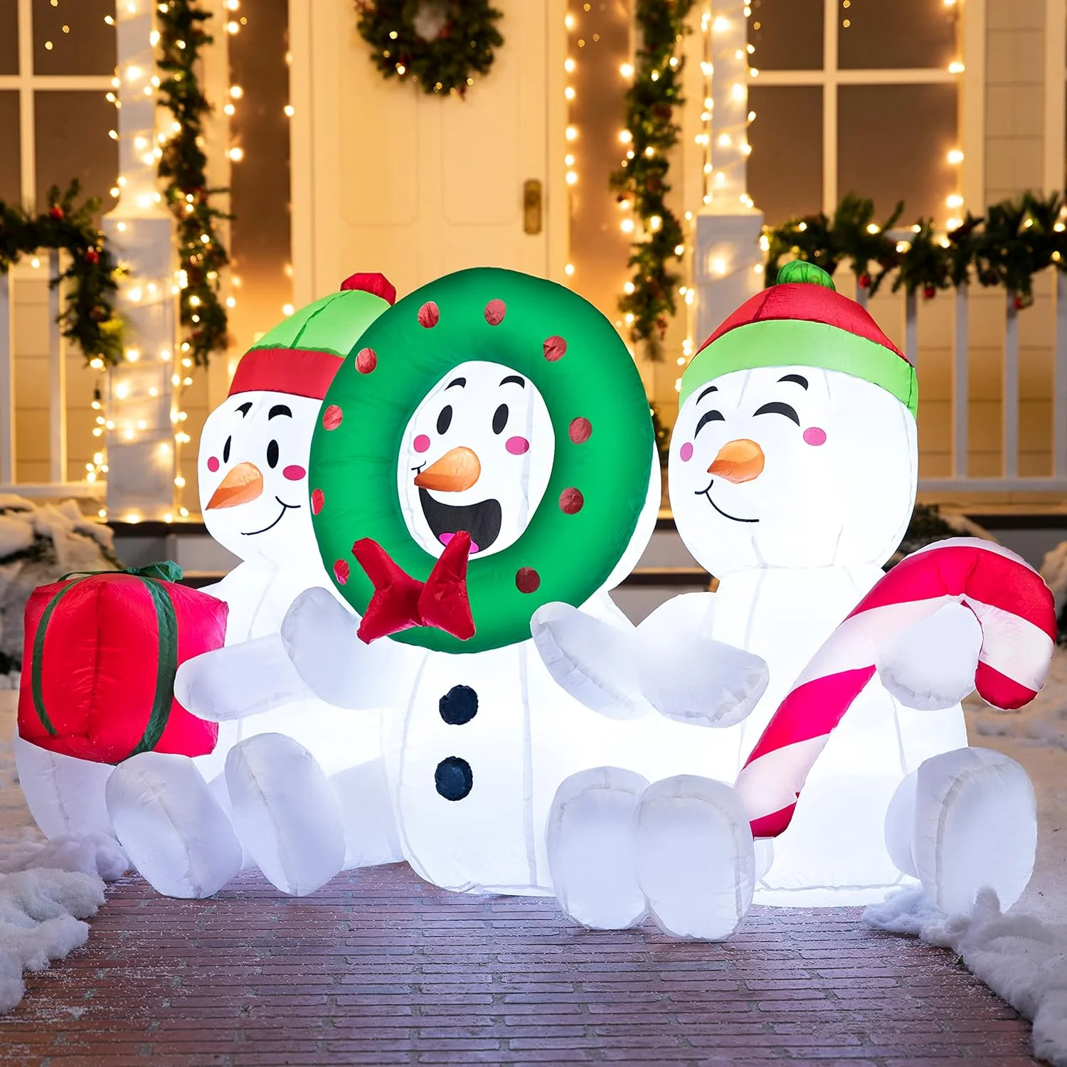 "6 FT Snowmen Trio: The Chillest Yard Party Crashers with LED Lights!" 07FC0E-D4 - KOEEK