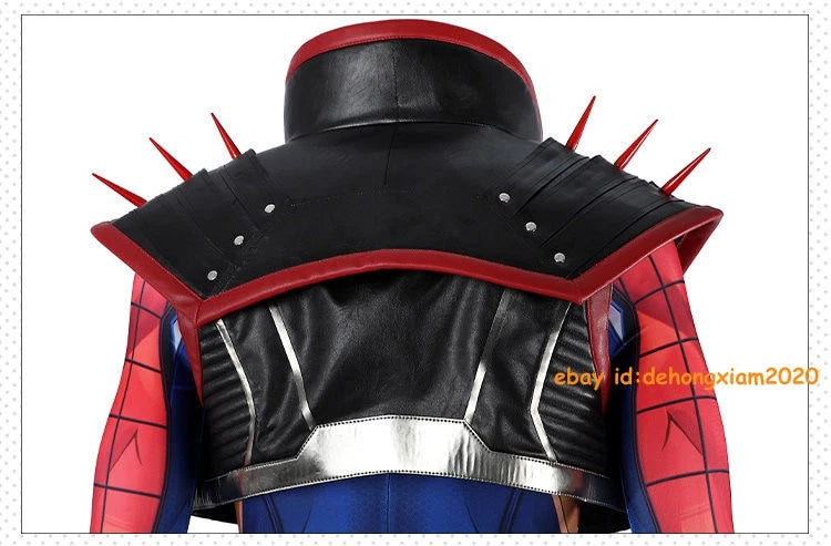 Marvel Rivals Spider-punk Costume Cosplay Jumpsuit Halloween Carnival Outfit 07FC0E-D4 - KOEEK