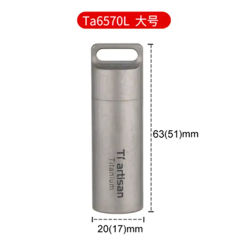 Titanium Pill Case Portable Keychain Waterproof Pill Holder Container Organizer 07FC0E-D4 - KOEEK