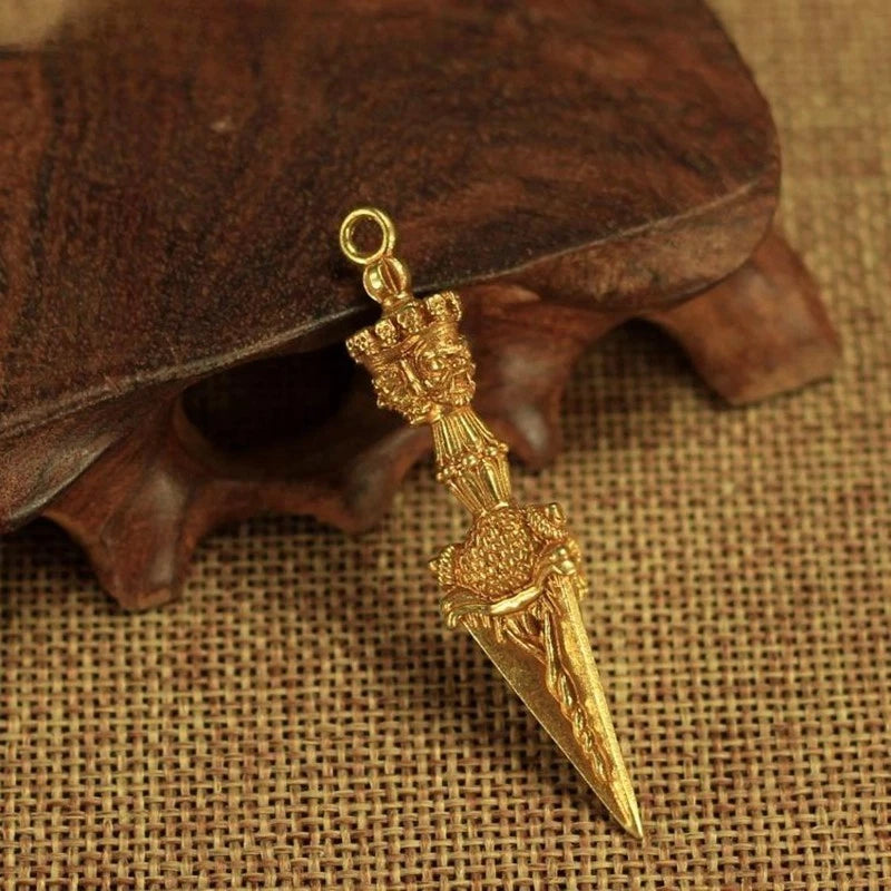 6cm   Copper Vajra Dorje Phurba Pendant Kīla Phurpa Amulet Unisex Gift 07FC0E-D4 - KOEEK