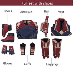 Marvel Costume Leather Captain Cosplay Marvel Carol Danvers  Halloween Outfits 07FC0E-D4 - KOEEK