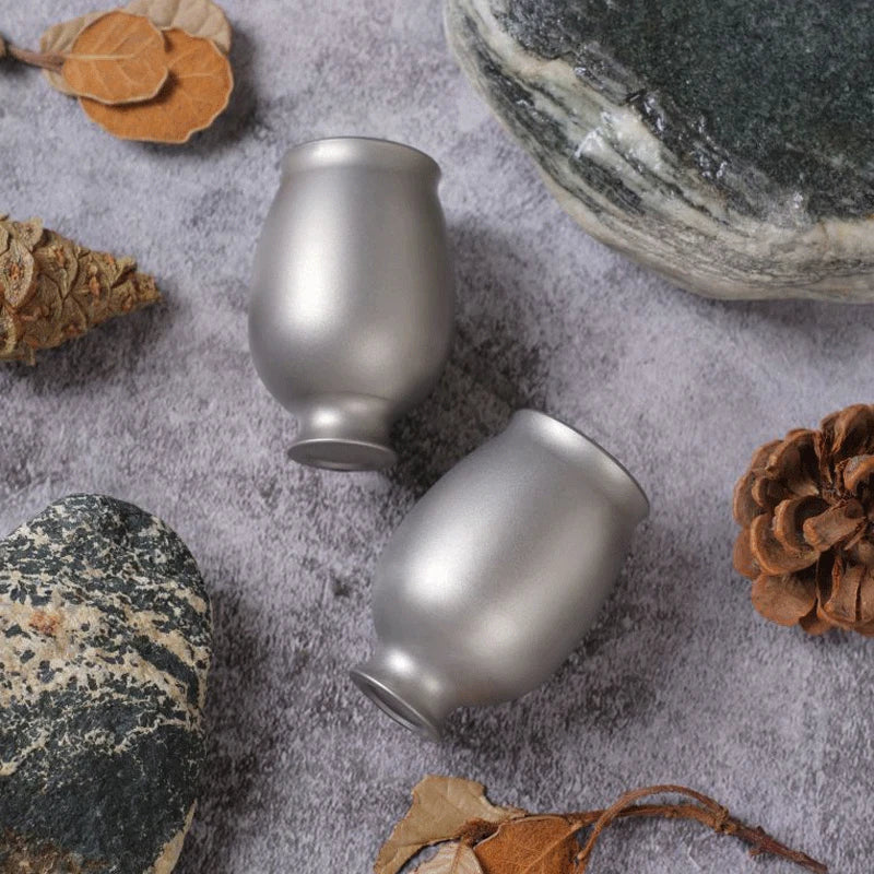 23ML Pure Titanium Water Glass Drinking Tumbler Cup Mug Good Health Benefits 07FC0E-D4 - KOEEK