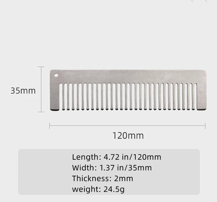 Women Titanium Alloy Comb Hair Beard Pocket Comb Portable Anti-static EDC Combs 07FC0E-D4 - KOEEK