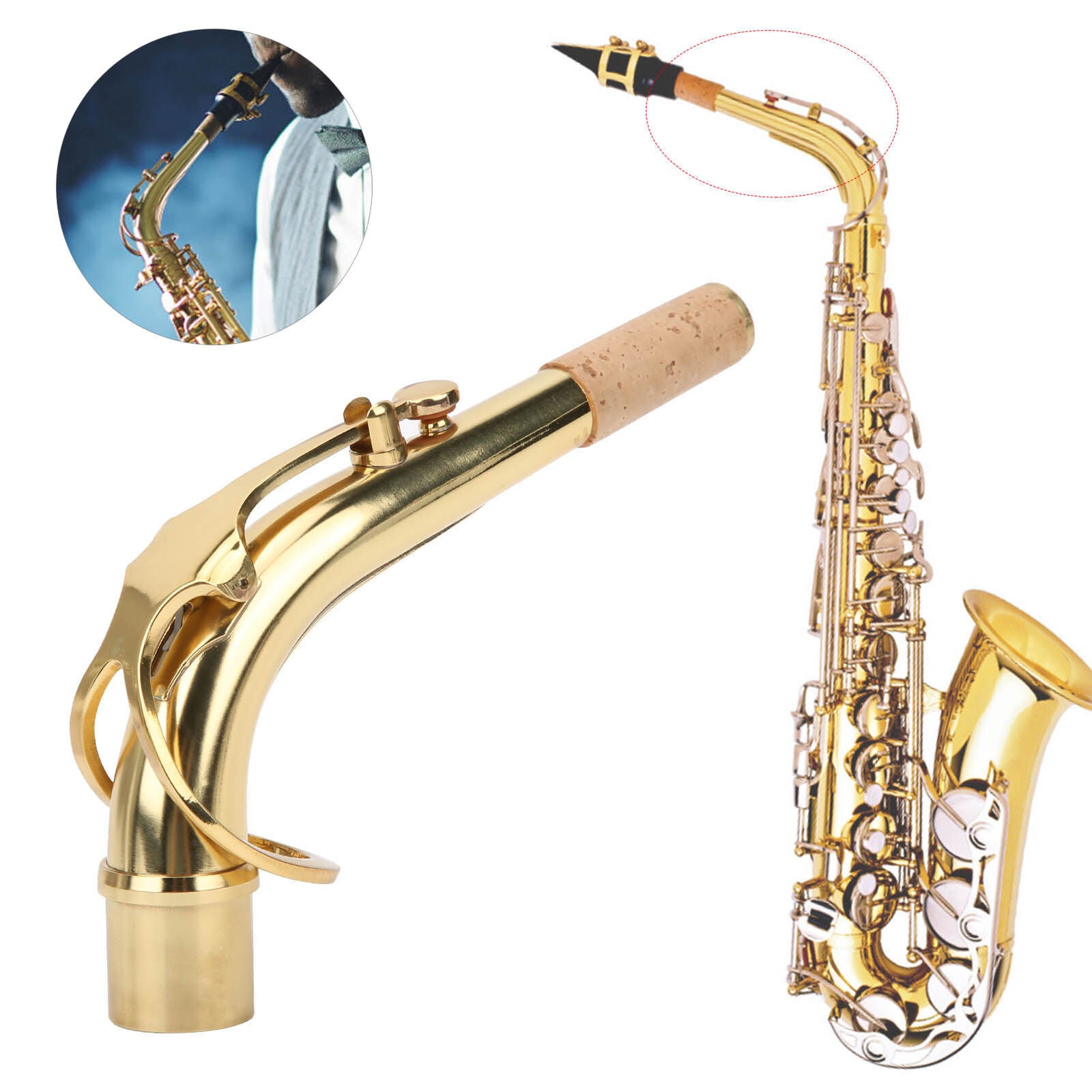 ny Altsaksofon Sax Bend Neck Universal Sax Neck Saxophone Lover Golden