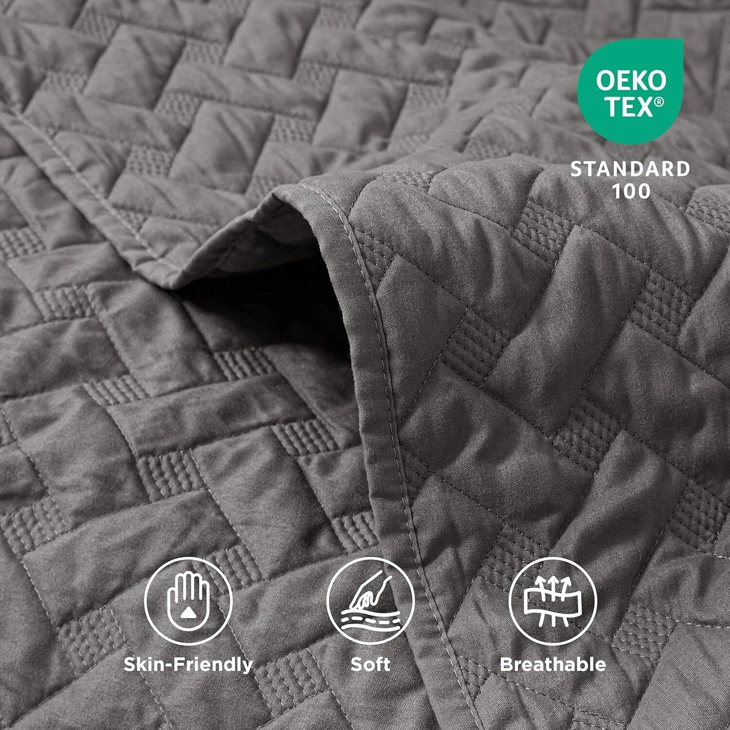 Quilts Queen Size - Lightweight Bedspreads Queen Size with Basket Weave Pattern 07FC0E-D4 - KOEEK