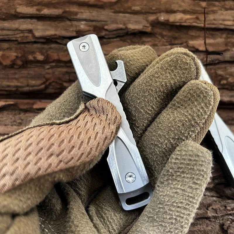 EDC Stainless Steel Bottle Opener Keychain Fidget Decompression Toy Pocket Tool 07FC0E-D4 - KOEEK
