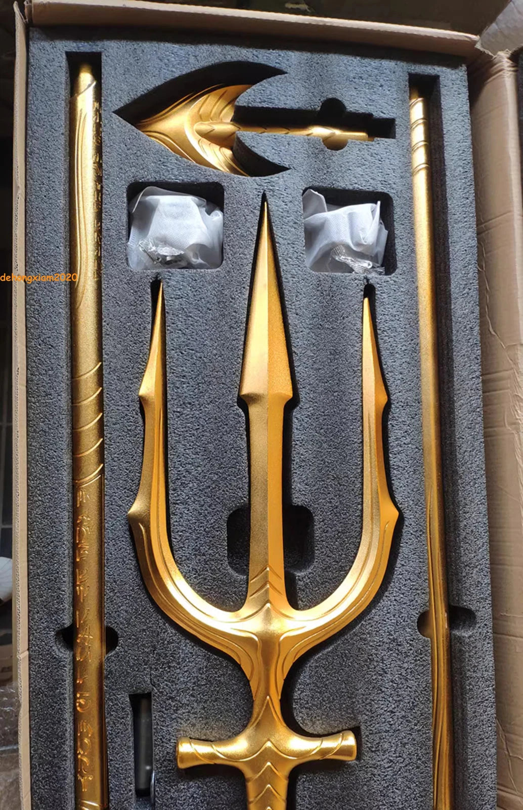 Scale Aquaman Steel Alloy Trident Cosplay Prop 1:1 Full Metal Ornament Toy 210cm 07FC0E-D4 - KOEEK