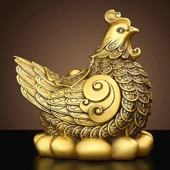 15cm Exquisitely Copper Chicken Ornament Home Furnishing Decoration Arts Crafts 07FC0E-D4 - KOEEK