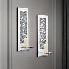 Crystal Diamond Wall Candle Holder Set (2 pieces)