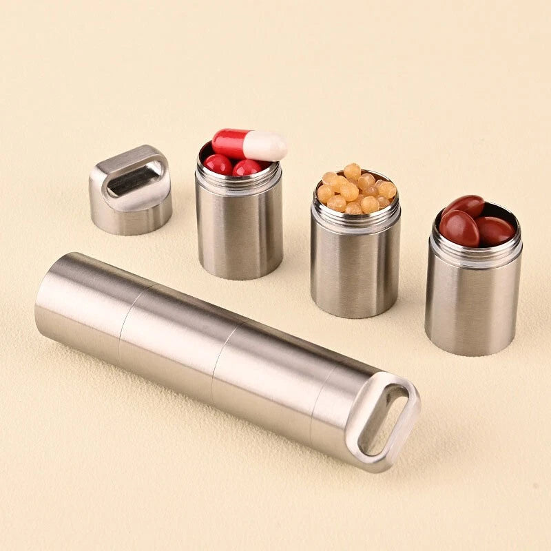 Waterproof Subpackage Pill Case Sealed Container Survival Box Key chain Outdoor 07FC0E-D4 - KOEEK