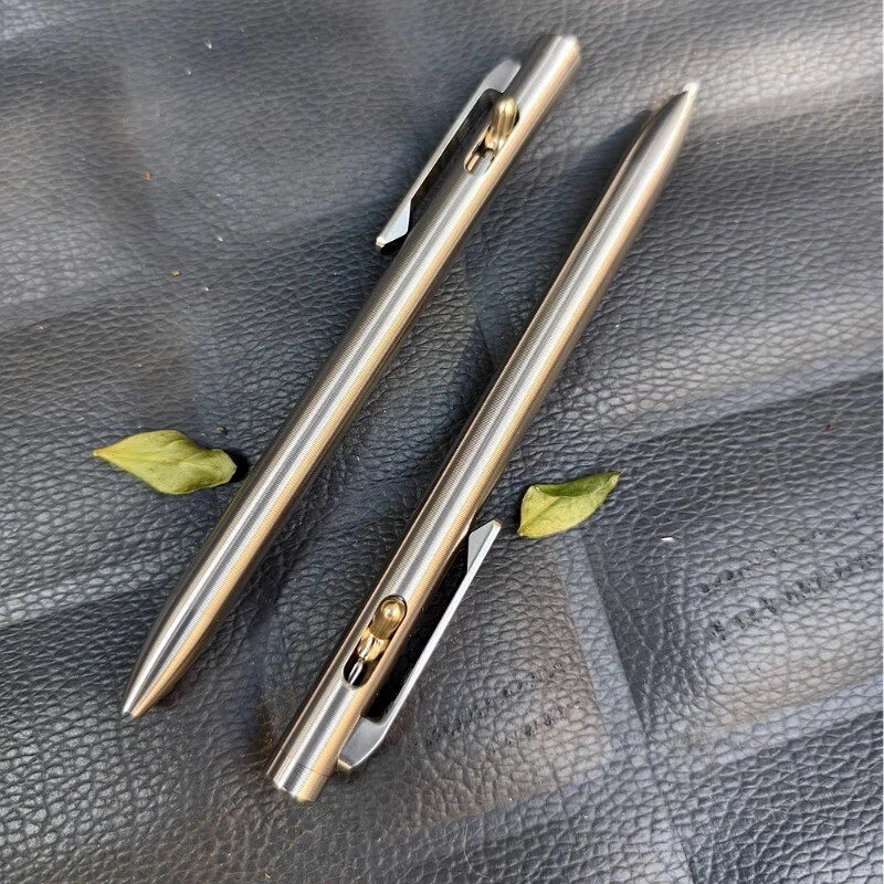 Creative Titanium Ballpoint Pen Pocket Signature Writing Pen Business Office EDC 07FC0E-D4 - KOEEK