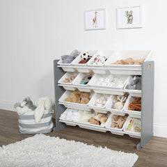 Extra Large Wooden Toy Organizer, Extra Large, Gray/White 07FC0E-D4 - KOEEK
