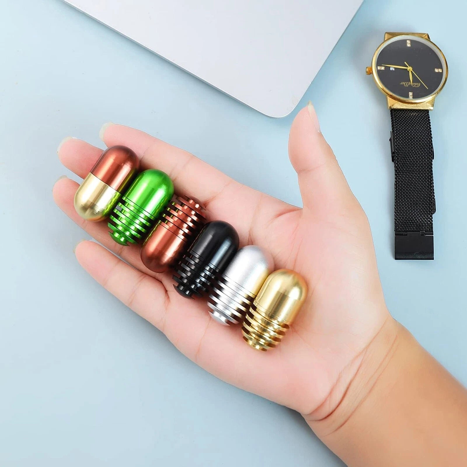 Fidget Slider EDC Metal Magnetic Haptic Capsule ADHD Anti-Anxiety Fidget toy 07FC0E-D4 - KOEEK
