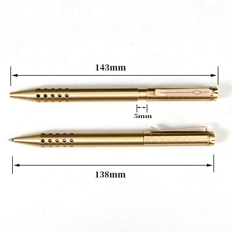 Brass Magnetic Force Telescoping Pocket Ballpoint Pen Office Signature Pen EDC 07FC0E-D4 - KOEEK
