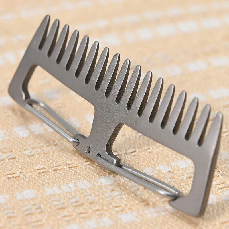 EDC Titanium Ti  Antistatic Comb Unique Pocket Comb Hair Beard Key Chain Comb 07FC0E-D4 - KOEEK