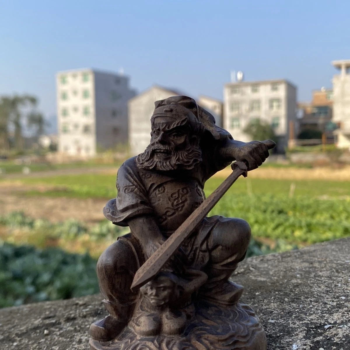 10*6cm White Kyara Agarwood Zhong Kui Figurine Wood Carving Feng Shui Home Decor 07FC0E-D4 - KOEEK