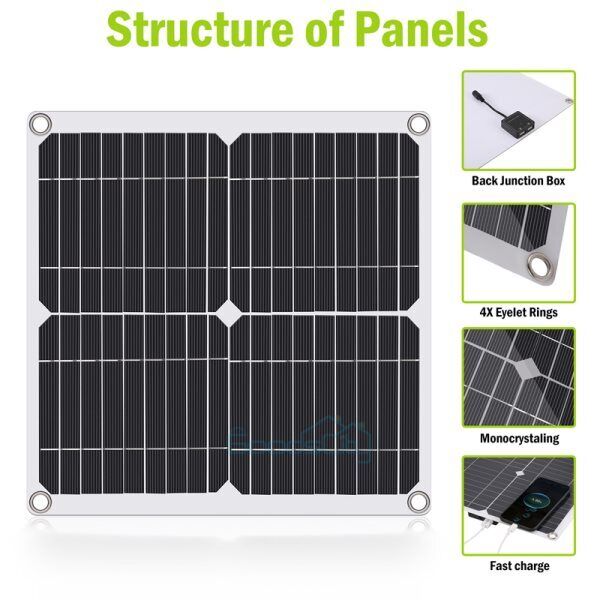 ny 4000W 400W Watt Fleksibelt Solpanel 12V Mono Home RV Rooftop Camping Off-Grid