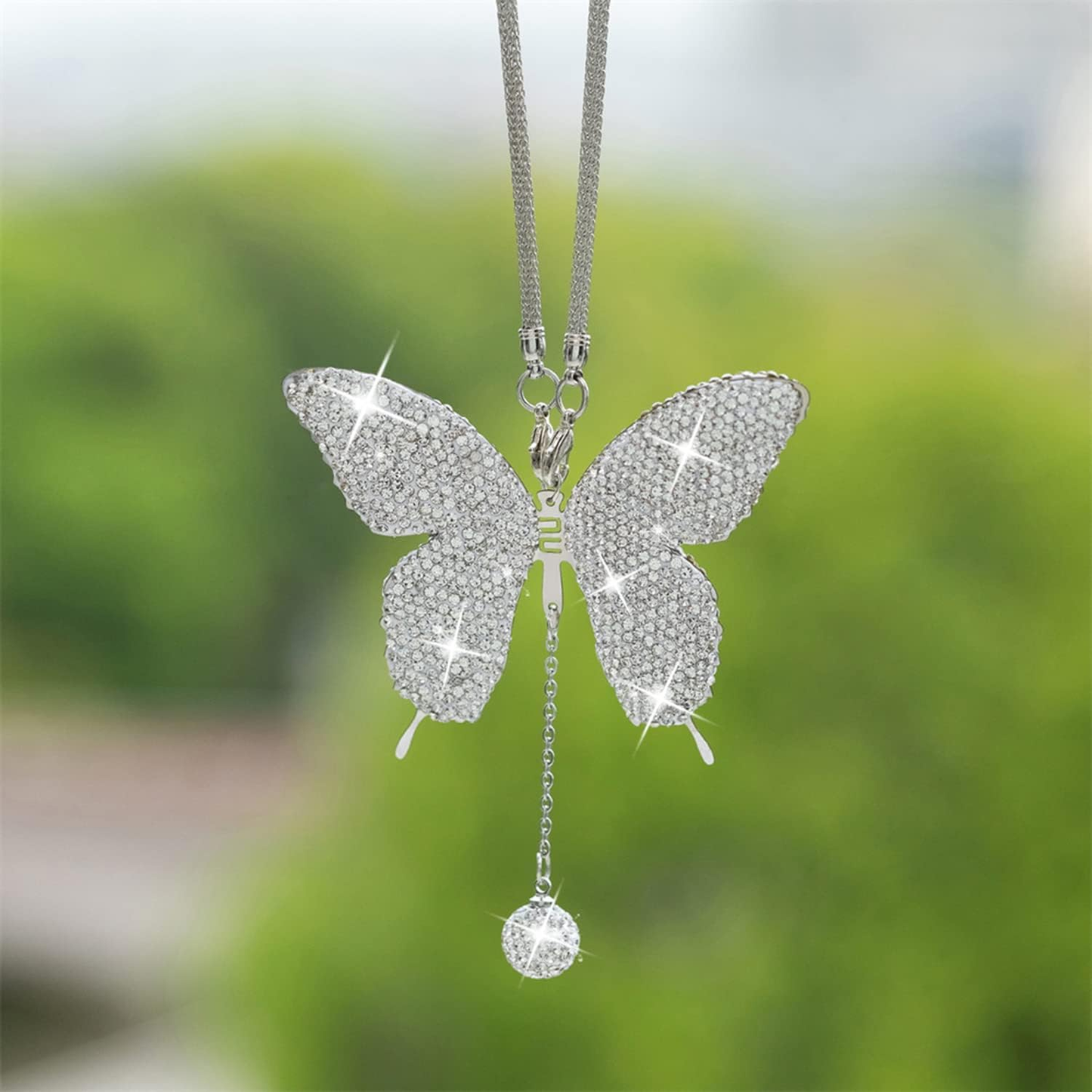 ny Bling Butterfly Diamond biltilbehør til kvinder, krystal bil bakspejl