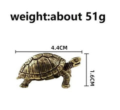 4.4cm Brass Longevity Turtle Animal Figurine Small Tea Pet Home Decoration 07FC0E-D4 - KOEEK