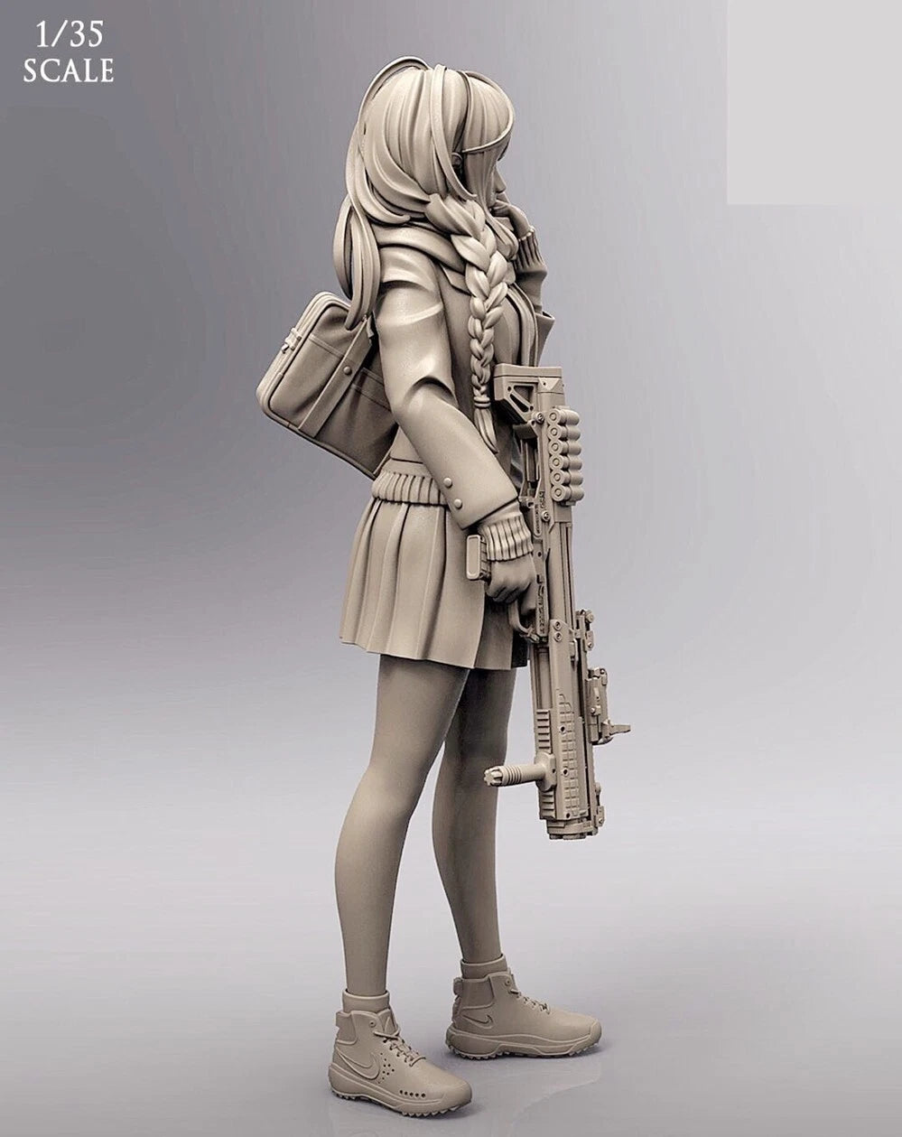 1:35 resin figure model kit Science fiction girl shooter Unassembled Unpainted 07FC0E-D4 - KOEEK