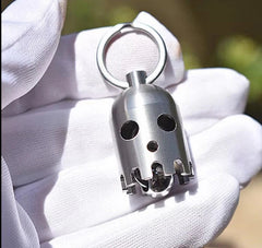 1 PC Small Stainless Steel Bell Wind Chime Rope Bead EDC Penant Keychain Pendant 07FC0E-D4 - KOEEK