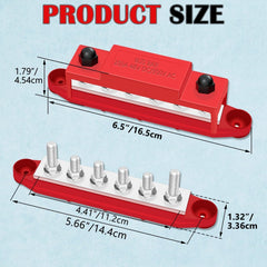 new 250A 12V Bus Bar Marine, Power Distribution Block, Battery Black, Red 07FC0E-D4 - KOEEK