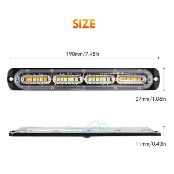 ny 2/4 stk 24 LED for Auto Coche Camión Luces Luz de Emergencia Estroboscópica