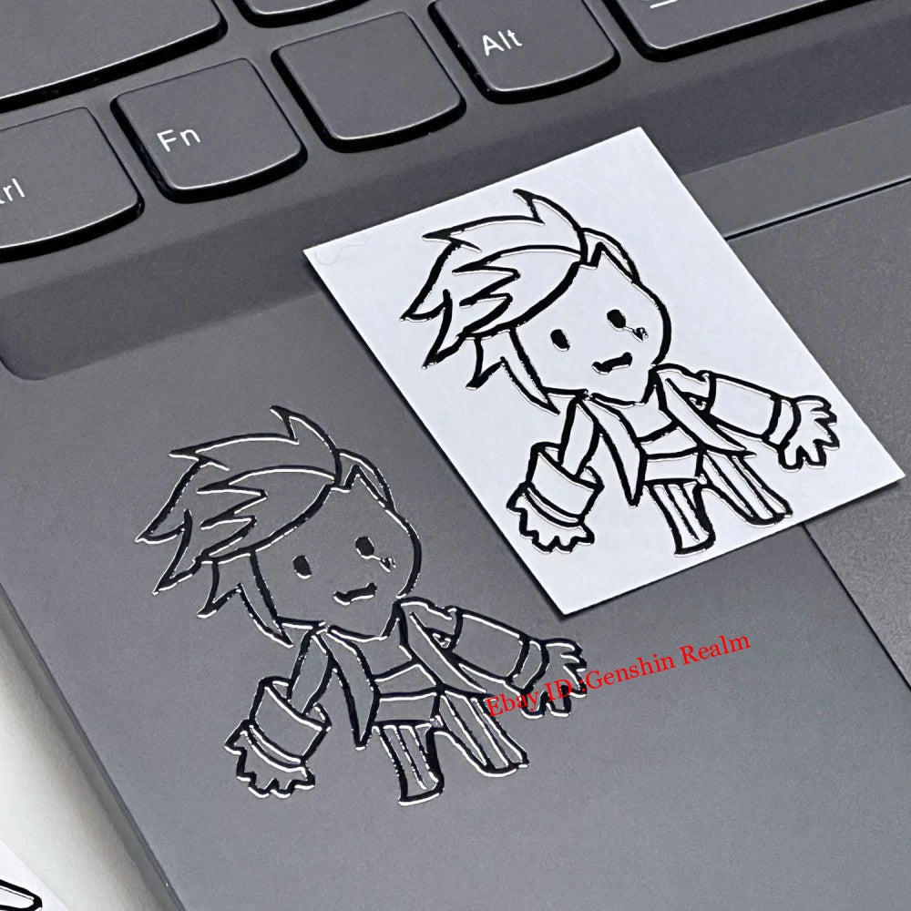 2Pcs Anime Arcane：League of Legends Jinx Waterproof Metal Stickers Decor Gift 07FC0E-D4 - KOEEK