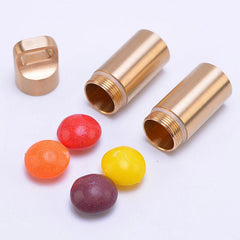 EDC Double Layer Solid Brass Survival Waterproof Key Storage pill Box Kit Tool 07FC0E-D4 - KOEEK