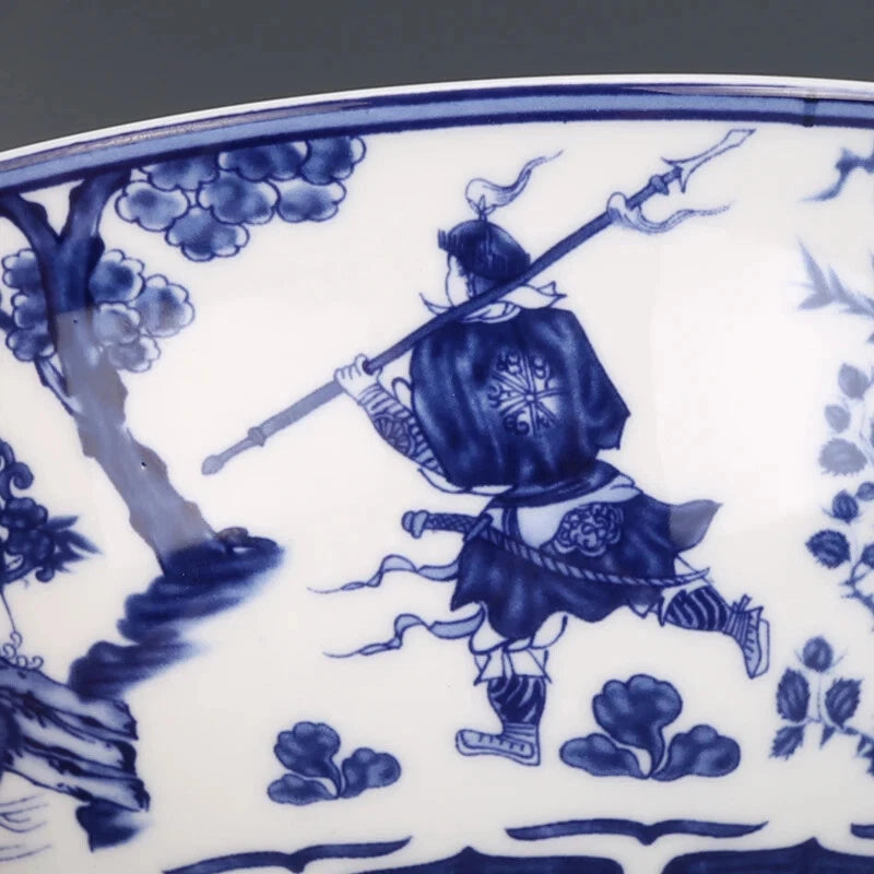 Blue White Figure Guiguzi Downhill Bowl Antique Ornaments Porcelain Collection 07FC0E-D4 - KOEEK