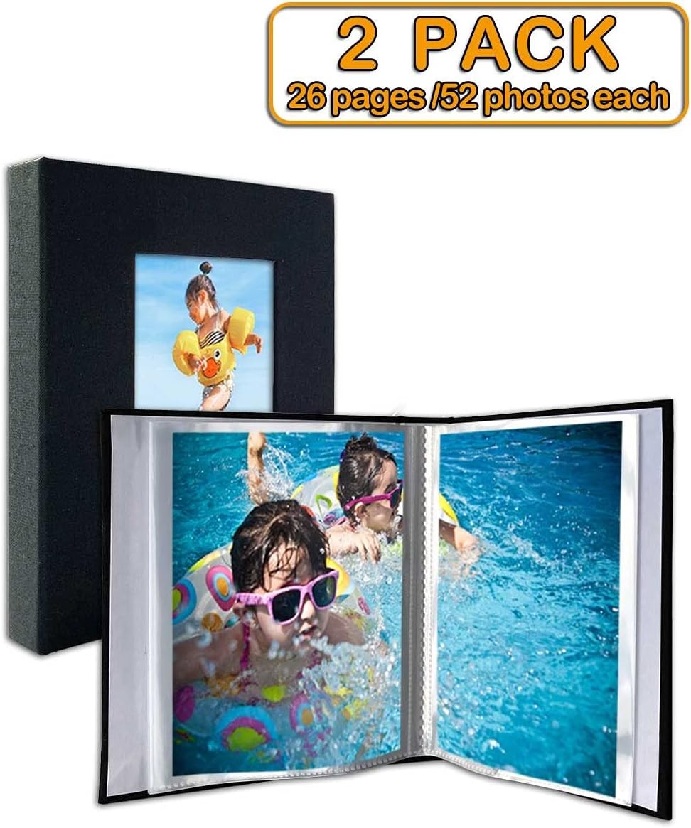 new GPIRAL Small Photo Album 5x7 – 2 Pack, Each 26 5x7'&apos;-2 PACK, Black GPIRAL - KOEEK