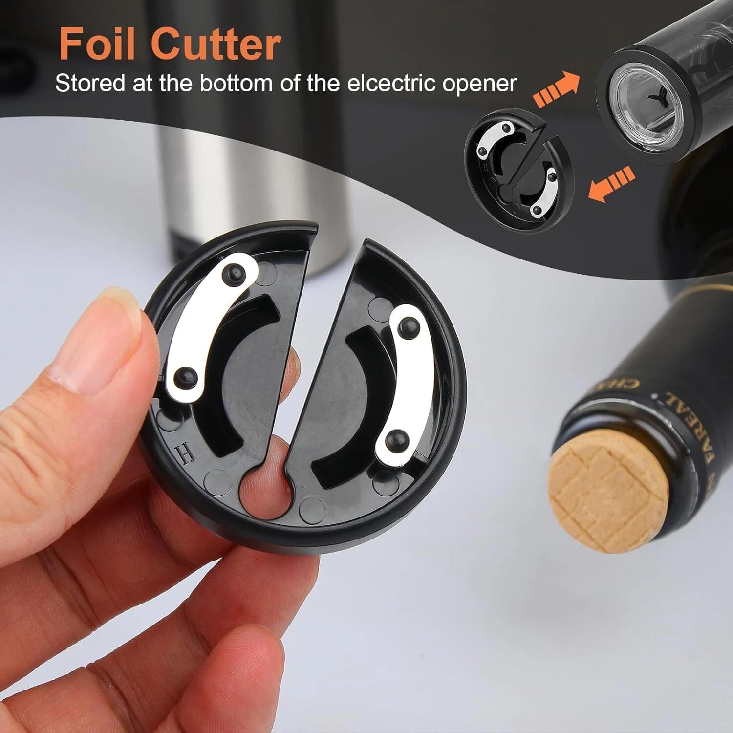 Electric Wine Corkscrew Set Rechargeable 2-in-1 Auto Wine Decanter 07FC0E-D4 - KOEEK