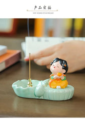 Tang Lady Incense Holder Stick Stand Desk Decor Office Tea Room Aromatherapy 07FC0E-D4 - KOEEK