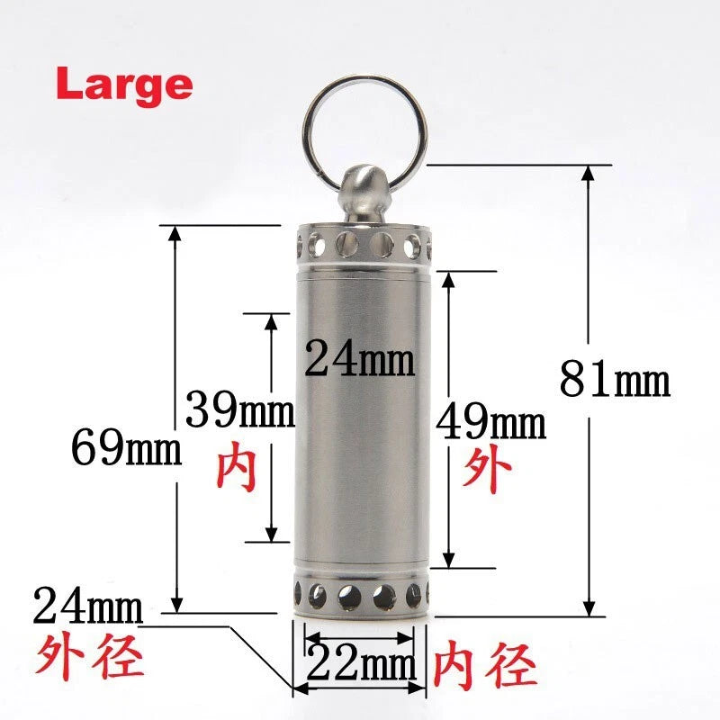 EDC High Stainless Steel Waterproof Storage Box Pill Case Outdoor Container Tool 07FC0E-D4 - KOEEK