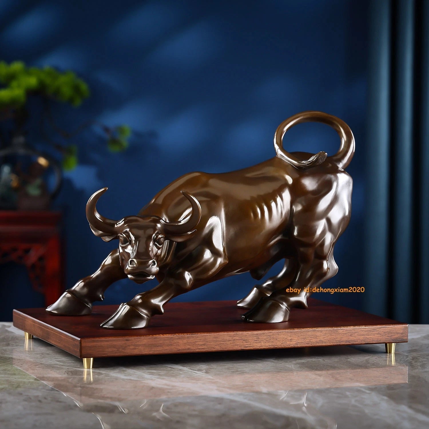 Brass Coffee Wall Street Bull OX Figure Statue Art Sculpture Office Home Decor 07FC0E-D4 - KOEEK