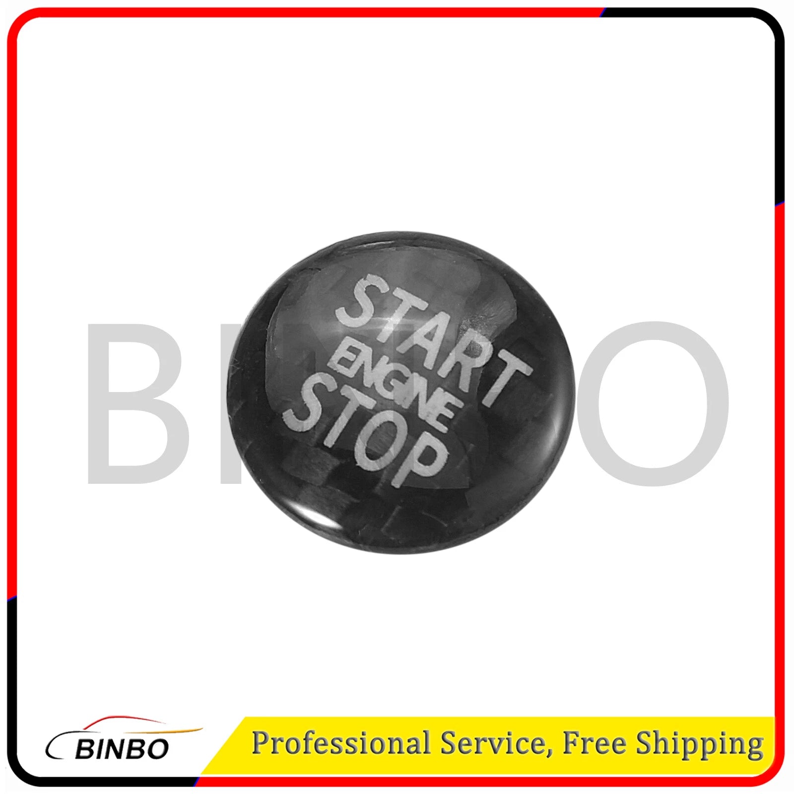 For Mini R55 R56 R57 E59 R60 Black Carbon Fiber Engine Start Stop Button Cover 07FC0E-D4 - KOEEK