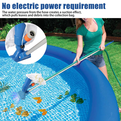 Swimming Pool Suction Vacuum Head Cleaner Cleaning Kit No Electricity Required