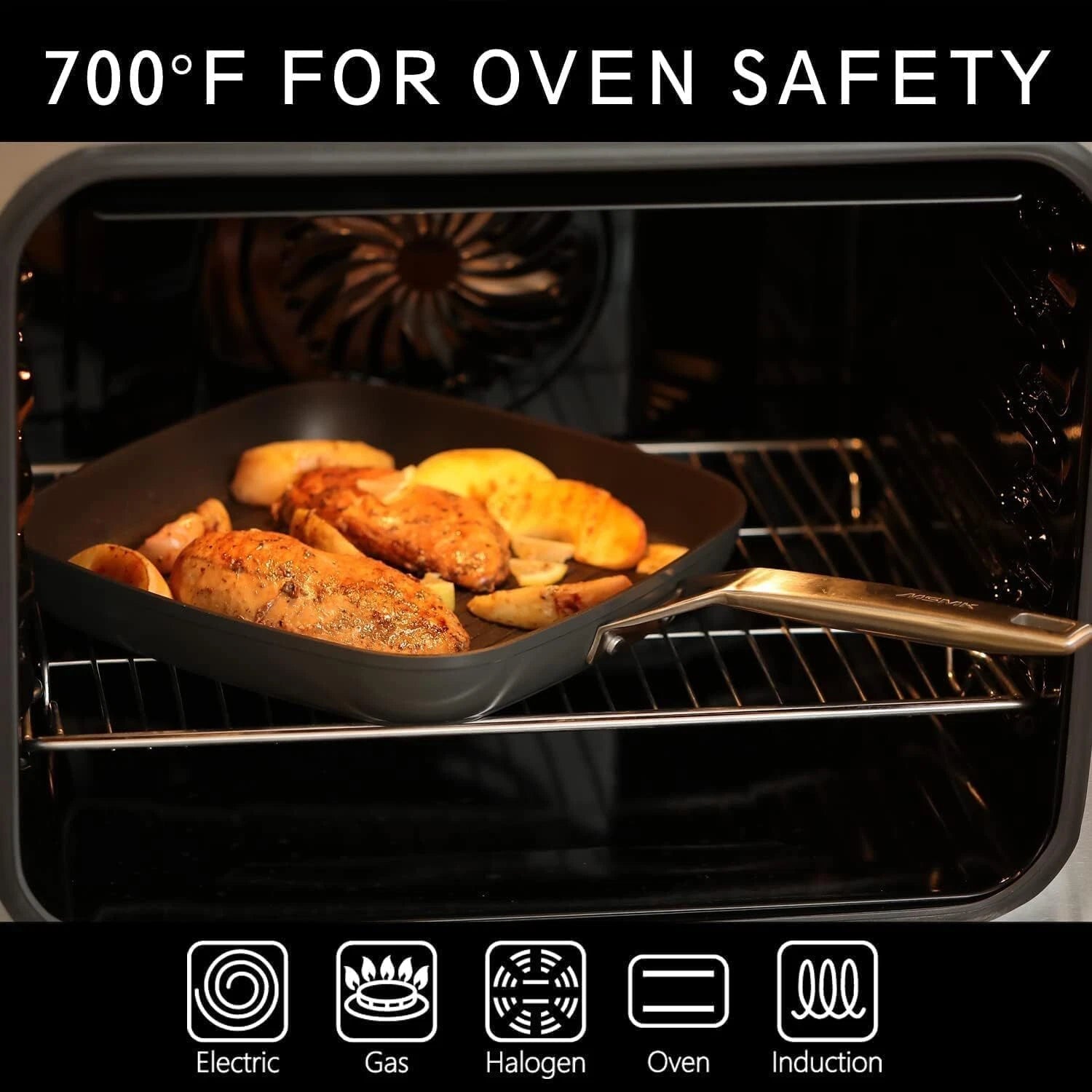 Square baking dish (with lid)ceramic non-stick baking dish,suitable for all hobs 07FC0E-D4 - KOEEK