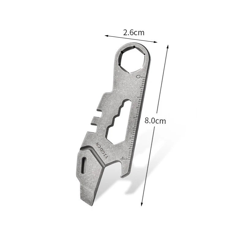 Titanium Pry Bar Crowbar Bottle Opener Wrench EDC Portable Multi Tools Outdoor 07FC0E-D4 - KOEEK