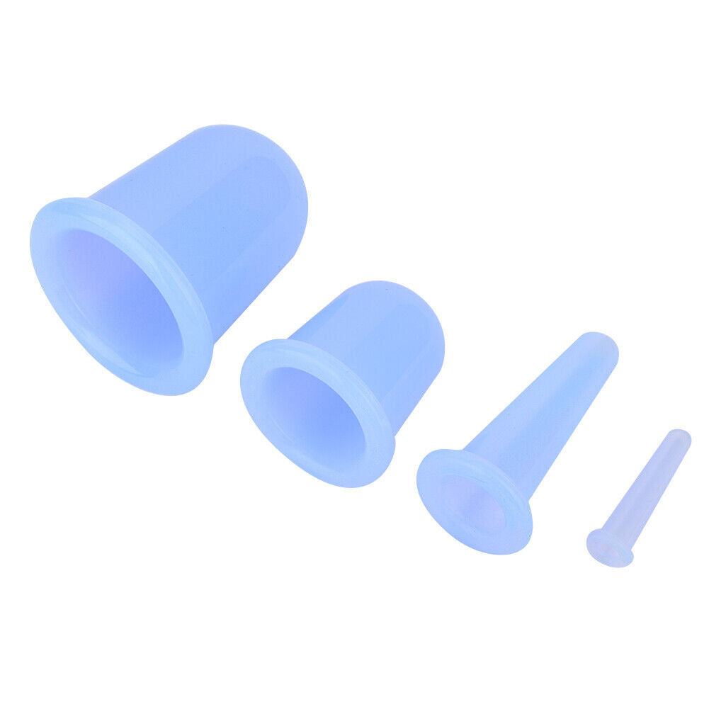 new 4pcs Vaccum Massager Cupping Cup Lifting Firming Therapy Treatment (Blue) HGF koeek - KOEEK