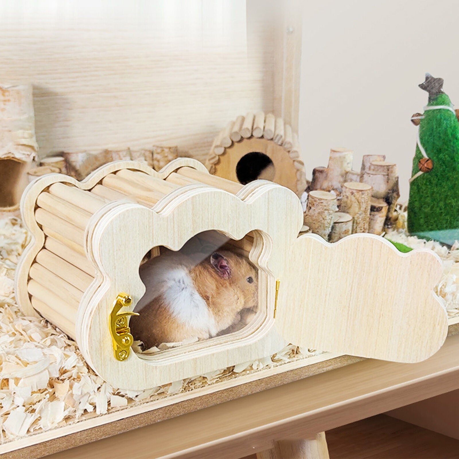 new Hamster Pet Products Small Animal House Hut Hideout Wooden Hamster Gerbil Mice koeek - KOEEK